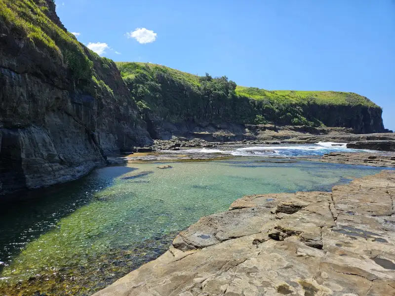 One of the rock pools accessible at low tide