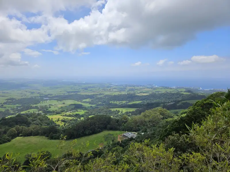 Looking over Kiama, and Wollongong in the distance