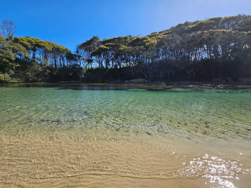 As is Handkerchief Beach, a tidal lagoon with gentle currents 